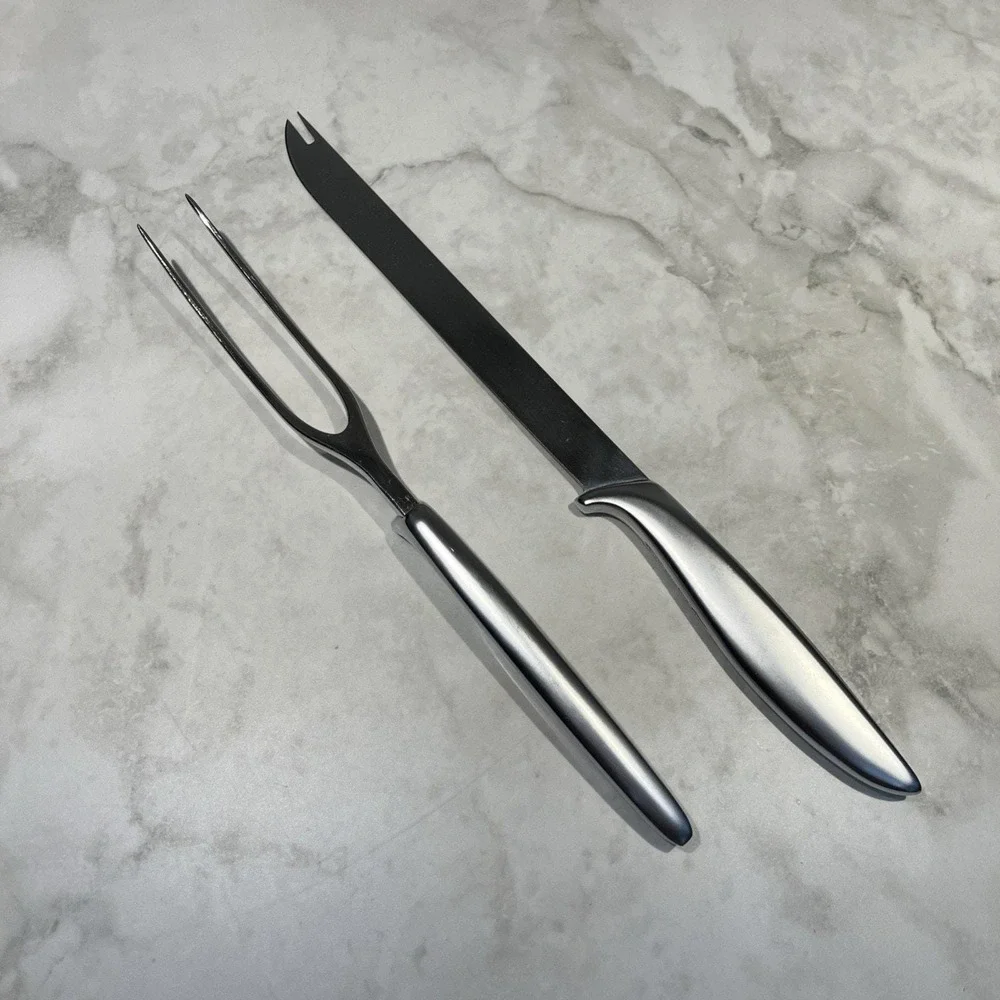 2-Piece Carving Set Fork Knife Gerber Legendary Blades with Box Vintage